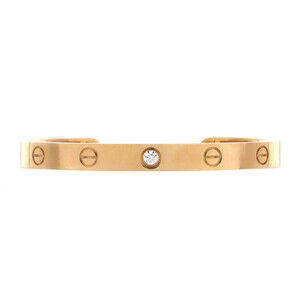 Cartier Love 1 Diamond Cuff Bracelet 18K Yellow Gold with Diamond